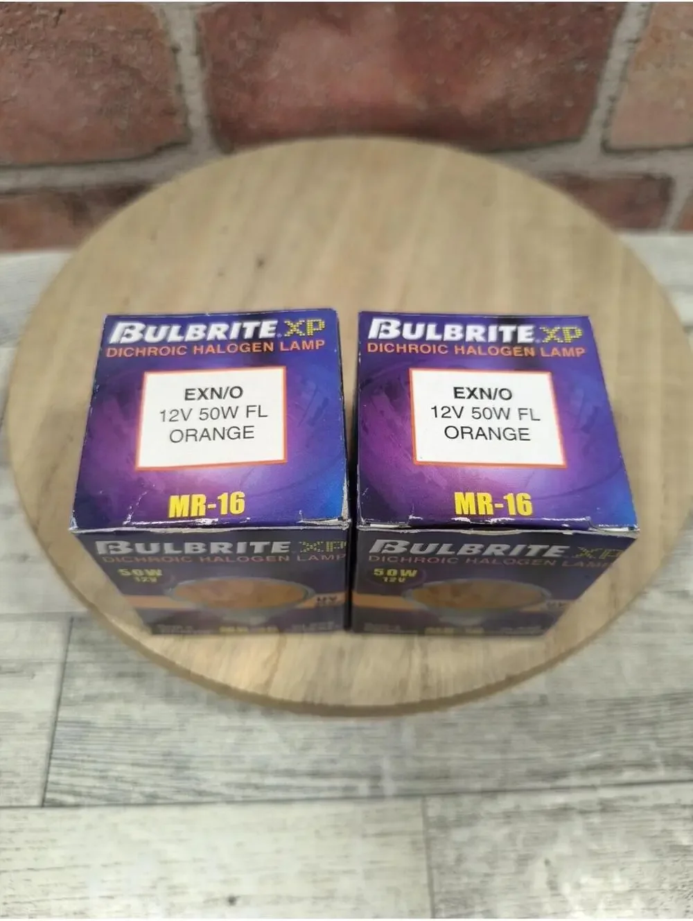 BULBRITE XP Dichroic Halogen Lamp GU5.3 50W 12V MR-16 UV Stop Orange NIB 2pk